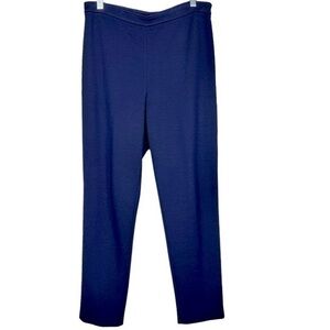 St. John Caviar Navy Blue Knit Wool Blend Pants Trousers